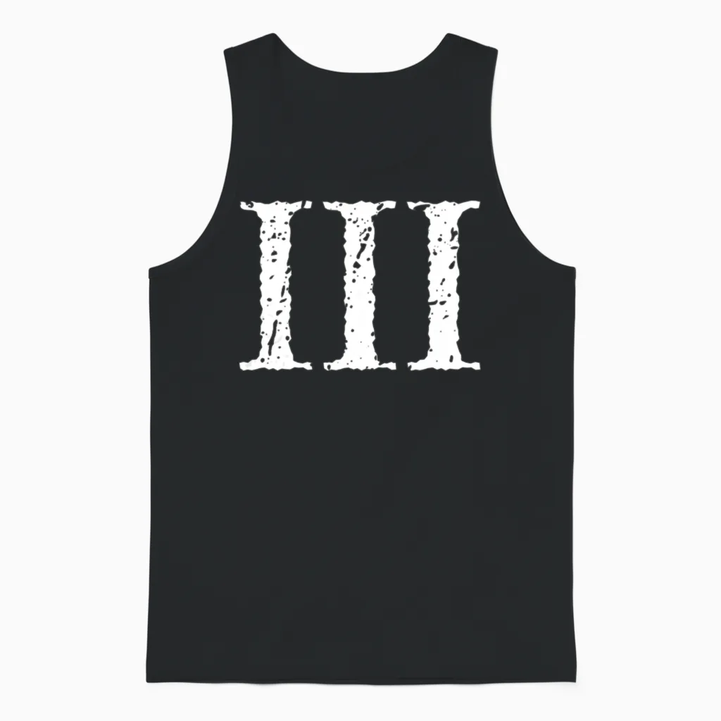 Roman Numeral 3 Iii ~ Three Unisex Tank Top in Black