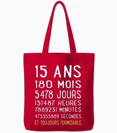 15 Ans Cadeau Garçon Fille Anniversaire Humour Amusant 15 T-Shirt Haut De Gamme Tote Bags - Red