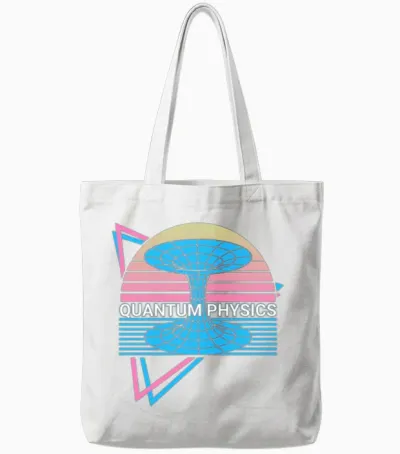 Quantum Physics Retro Tote Bags - White