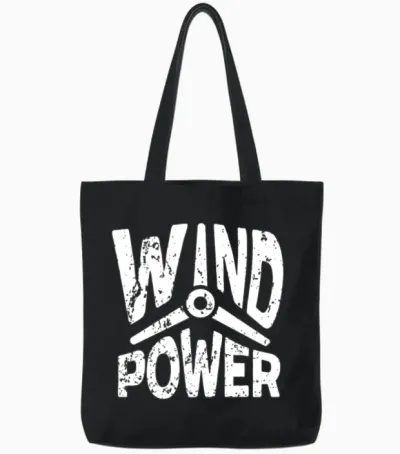 Wind Renewable Energy Windtech Windmill Enthusiast Tote Bags - Black