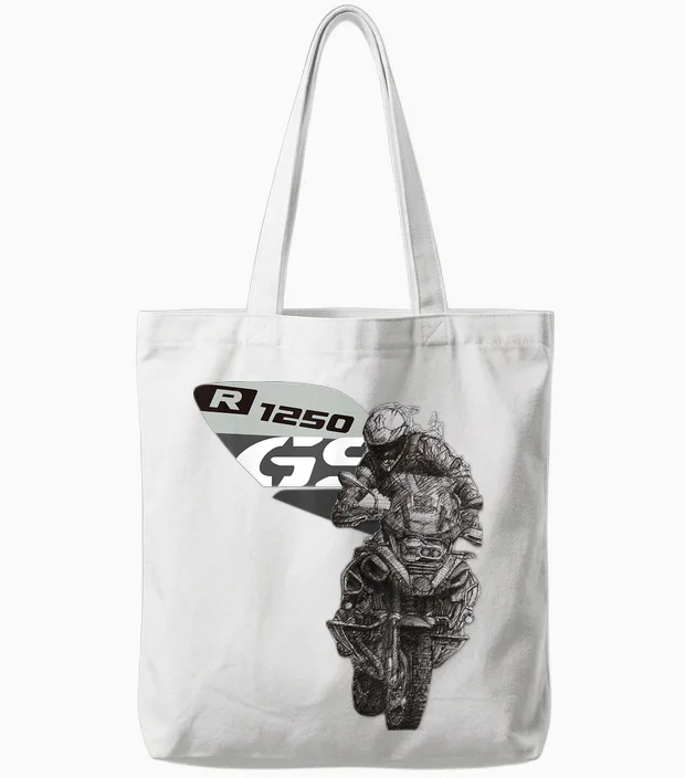 R 1250 Gs Adventure Bike Motorcycle Tote Bags in White