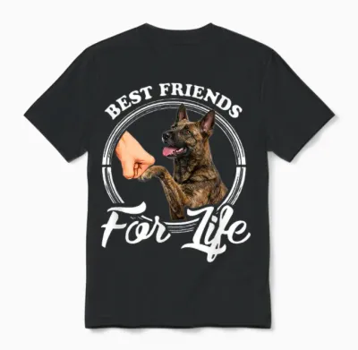 Motif Chien De Berger Hollandais Amusant Best Friends Unisex T-Shirt - Black