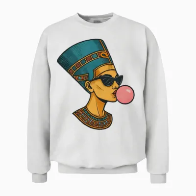 Nefertiti – Ancient Royalty with a Modern Attitude Unisex Sweatshirt - White