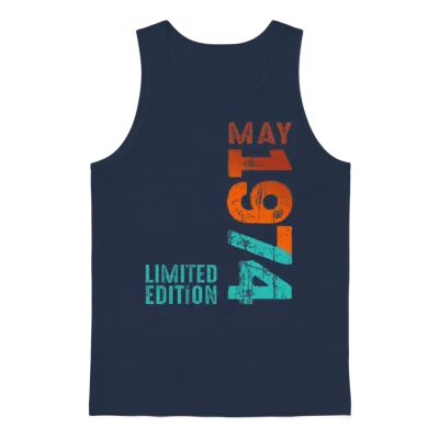 Since May 1974 Year 1974 Retro Vintage 1974 Unisex Tank Top - Navy