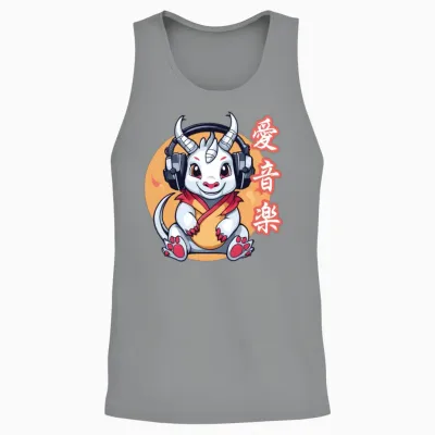 Japanese Music Dragon Unisex Tank Top - Sport Grey