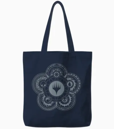 Magic: the Gathering Icon Hieroglyph T-Shirt Small Tote Bags - Navy
