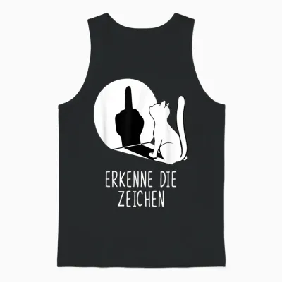 Waving Cat Shadow Cats Erkenne Die Signs T-Shirt, Black Unisex Tank Top - Black