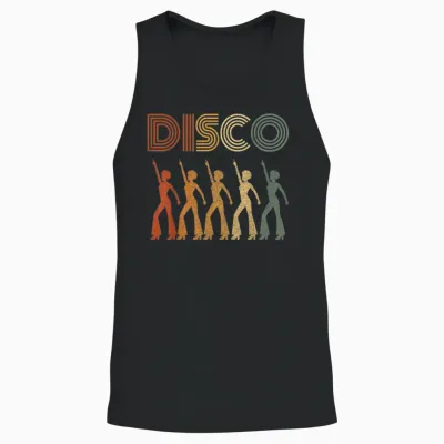 Disco Vintage 70s Dance Party Retro Funky Gift Unisex Tank Top - Black