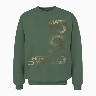 Limited Edition March 2013 Boy Girl 11th Birthday T-Shirt, Black Unisex Sweatshirt - Military Green