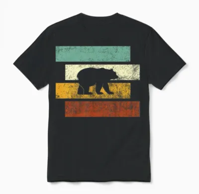 Bear Retro Unisex T-Shirt - Black