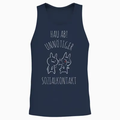 Hau Ab! Unnötiger Sozialkontakt Anime Style Geschenk Unisex Tank Top - Navy