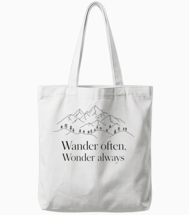 Hiking Adventure Apparel & Outdoors Gift Tote Bags in White