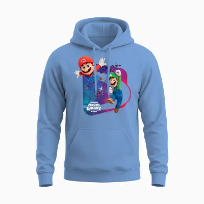 The Super Mario Galaxy Movie Mario & Luigi Adventure Unisex Hoodie - Carolina Blue