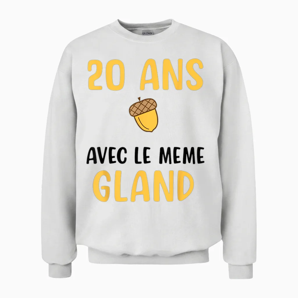 Couple Wedding Anniversary 20 Years Funny Gift Funny Unisex Sweatshirt in White