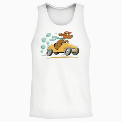 Go Dog Go Vintage Unisex Tank Top - White
