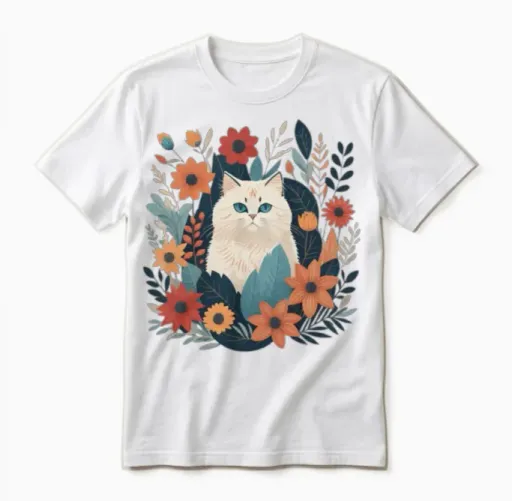Cat Fancy Lovers Unisex T-Shirt in White