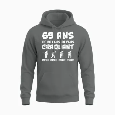 Birthday Gift Man 69 Years Funny Unisex Hoodie - Graphite Heather