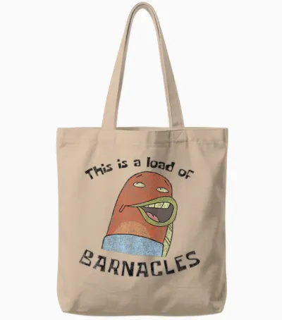 Spongebob Squarepants This Is a Load of Barnacles Tote Bags - Natural