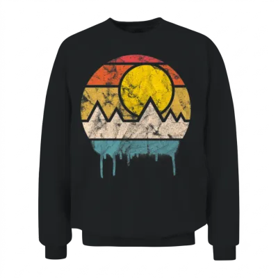 Sunset Retro Unisex Sweatshirt - Black