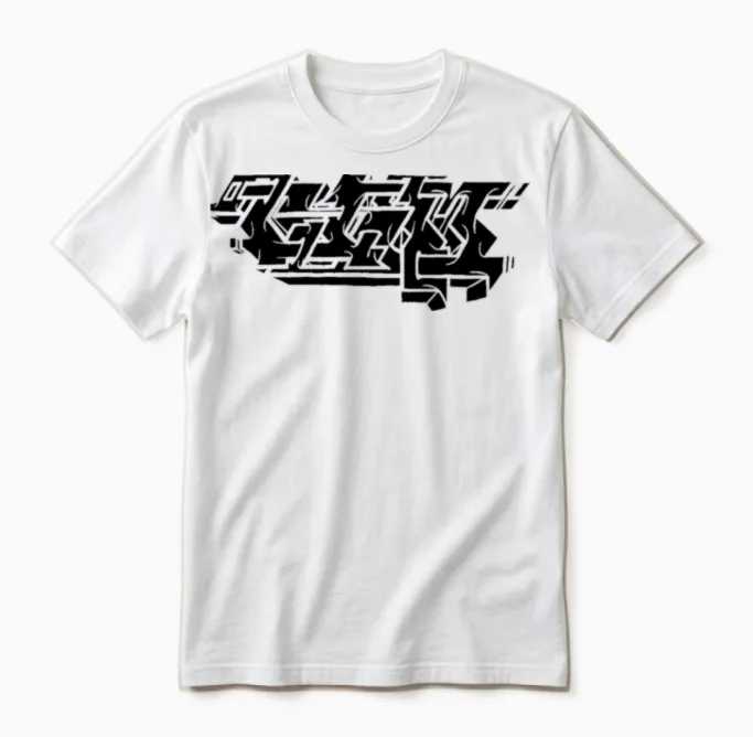 Graffiti Piece - Black Unisex T-Shirt in White