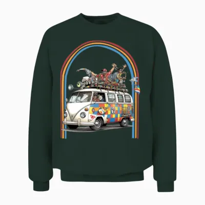Racing Hippie Van Retro Unisex Sweatshirt - Forest