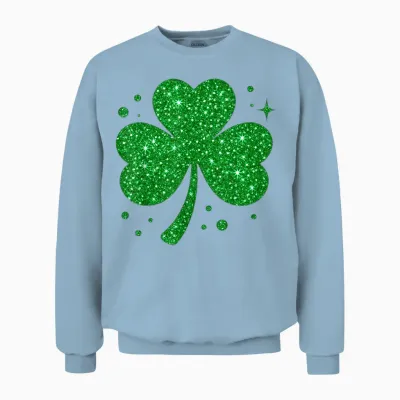 St Patrick's Day Shamrock Shamrock Ireland Lucky Party Unisex Sweatshirt - Light Blue