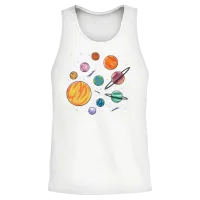 Solar System Planets Science Space Boys Girls Unisex Tank Top - White – 2