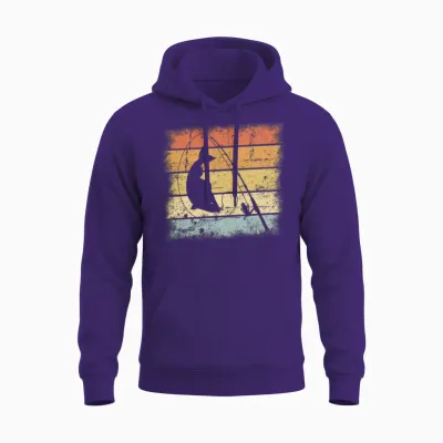 Fishing Retro Design Unisex Hoodie - Purple