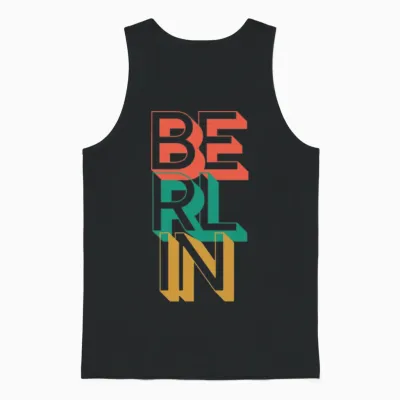 Retro Berlin Unisex Tank Top - Black