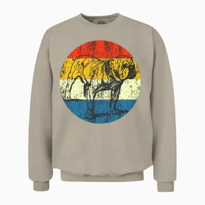 Vintage Dog Retro Sunset Unisex Sweatshirt - Sand