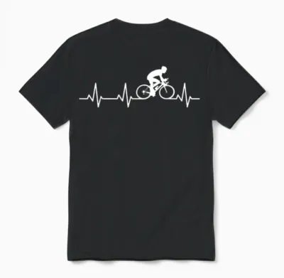 Herzschlag Radfahrer Ekg Fahrrad Herzlinie Unisex T-Shirt - Black