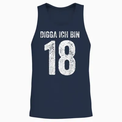Digga Ich Bin 18 Jahre Alt Birthday 18 18th Birthday T-Shirt, Black Unisex Tank Top - Navy