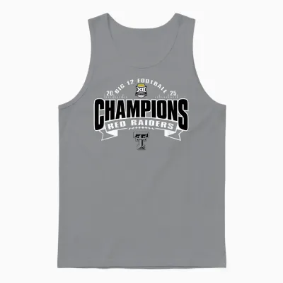 Texas Tech Red Raiders Big 12 Champs 2025 Football Unisex Tank Top - Sport Grey