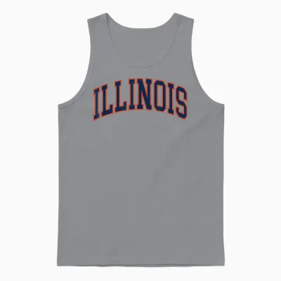 Retro Illinois Tee Vintage Illinois Blue Orange Throwback Il Unisex Tank Top - Sport Grey