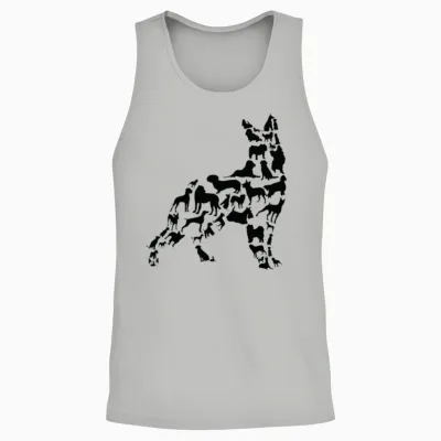 Dog Owner Dog Lover Silhouette Unisex Tank Top - Ash