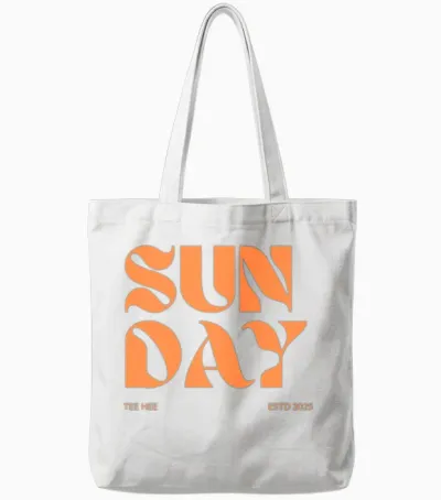 Retro Sunday Vibes Tote Bags - White