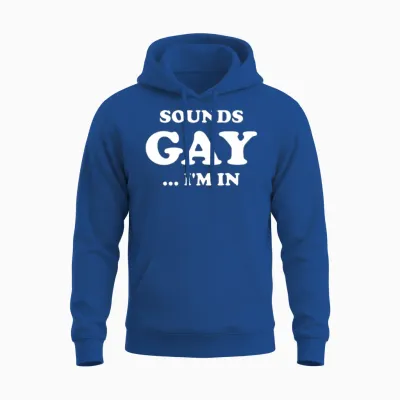 Vintage Sounds Gay I'm in Funny Parade Equal Pride Unisex Hoodie - Royal