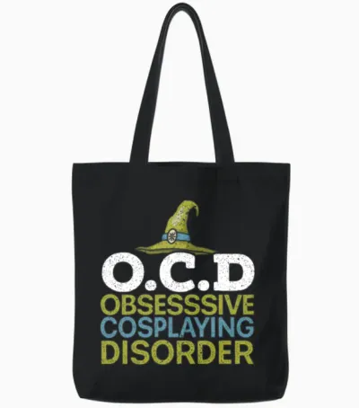 Obsessive Cosplaying Disorder Cosplayer Cosplay Tote Bags - Black