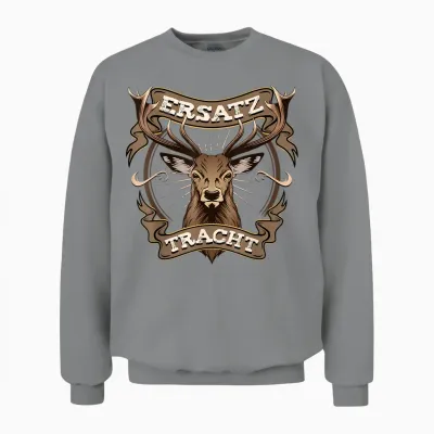 Trachten T-Shirt Herren Trachtenshirt Männer Lederhose Unisex Sweatshirt - Sport Grey