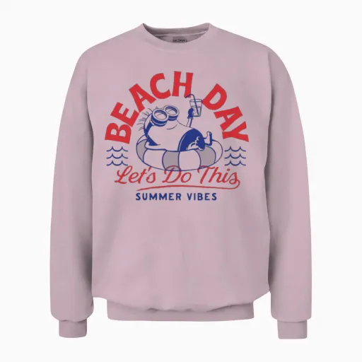 Minions Phil Beach Day Summer Vibes Unisex Sweatshirt in Light Pink
