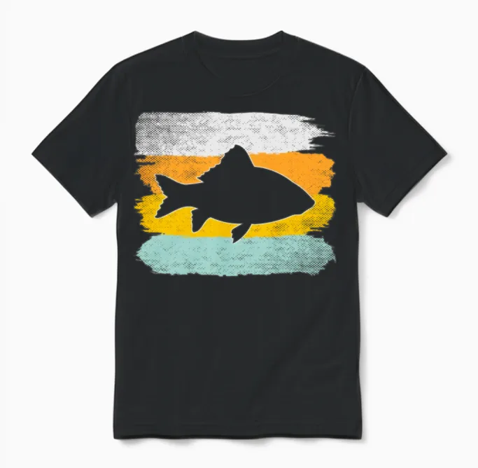 Fish Retro Unisex T-Shirt in Black