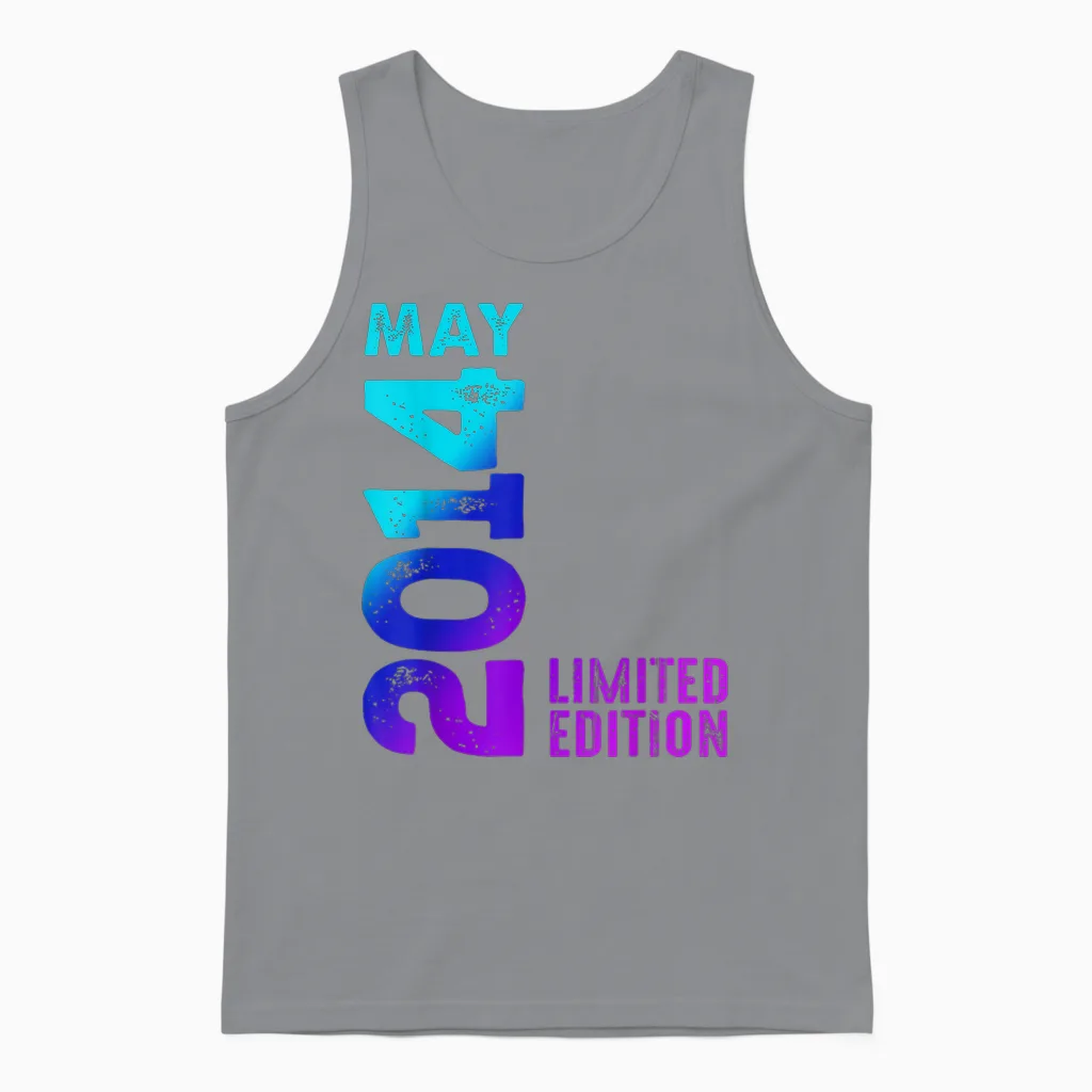 May 2014 Year 2014 Retro 2014 Limited Edition Vintage Unisex Tank Top in Sport Grey