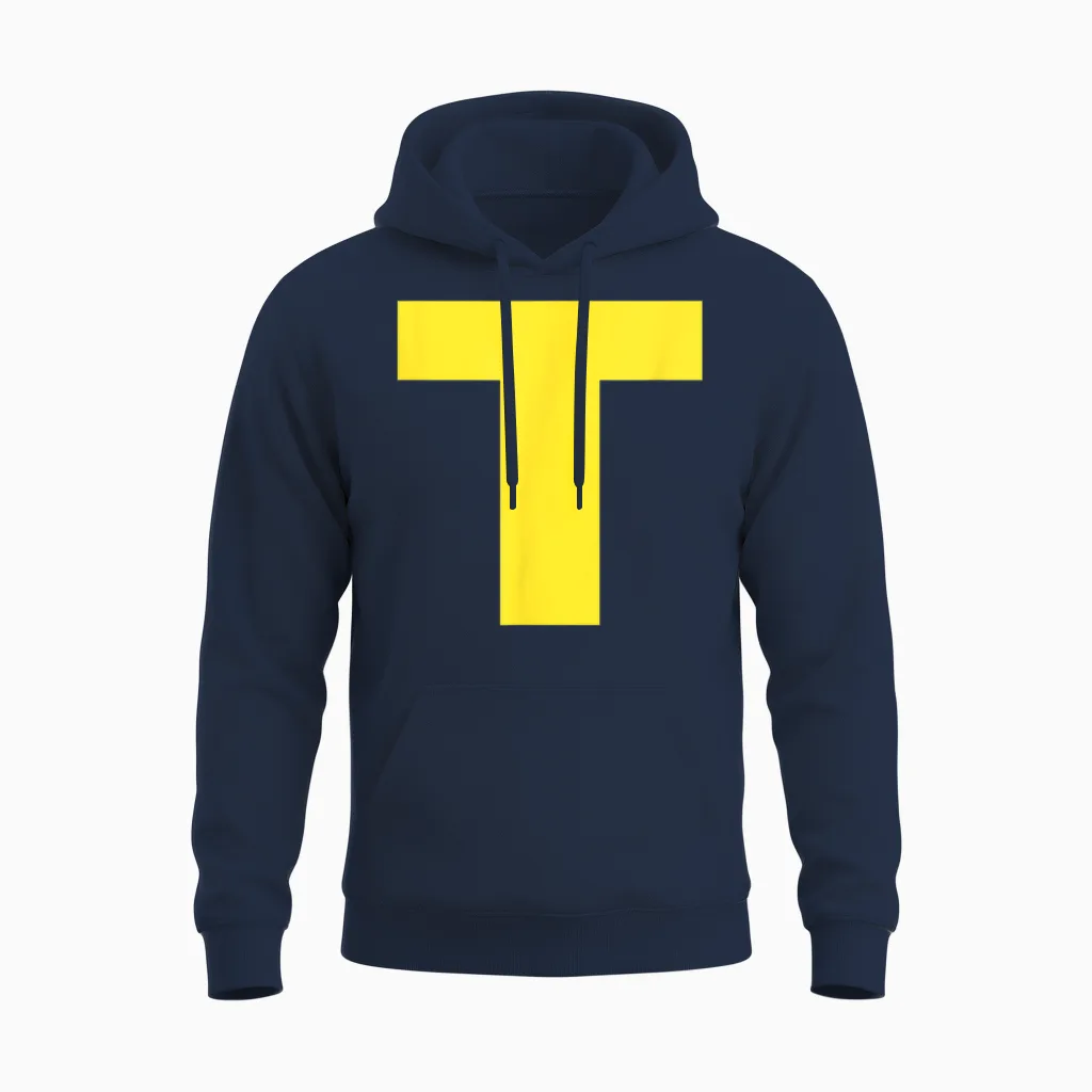 Lettre T Costume Drôle De Tamia Pour Carnaval Unisex Hoodie in Navy
