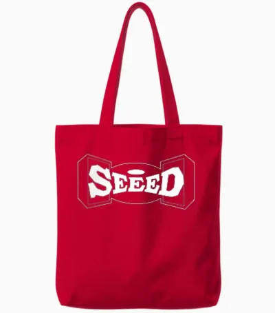 Vinyl Circle T-Shirt, Black Tote Bags - Red