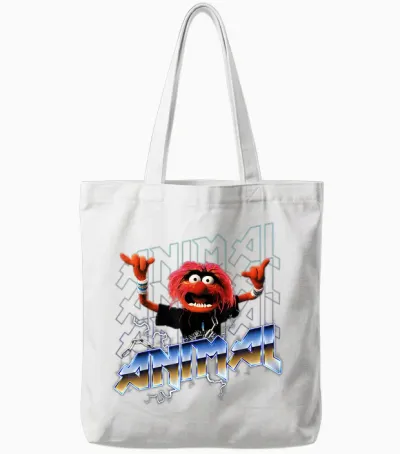 Disney the Muppets Animal Vintage Rock Metal Tote Bags - White