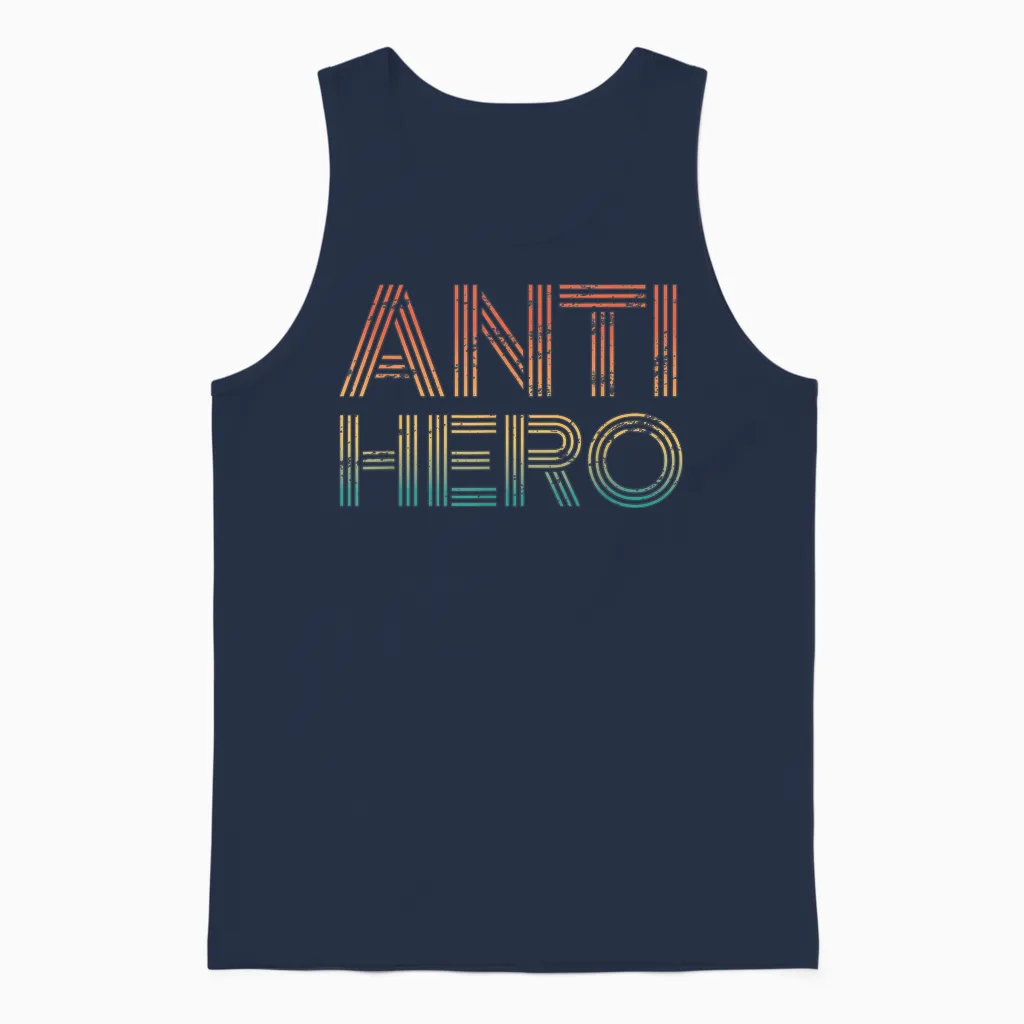 Retro Anti Hero - Vintage Tv Movie Lover Unisex Tank Top in Navy