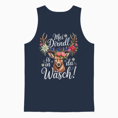 Mei Dirndl Is in Da Wäsch Trachtenshirt Damen Trachten Unisex Tank Top - Navy