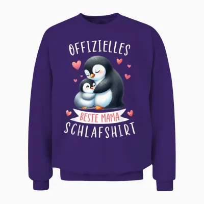 Offizielles Beste Mama Schlafshirt Muttertag Pinguin Mama Unisex Sweatshirt - Purple