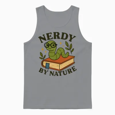 Nerdy by Nature – Funny Bookworm Unisex Tank Top - Sport Grey