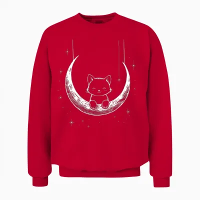 Lunar Cat Nap Unisex Sweatshirt - Red